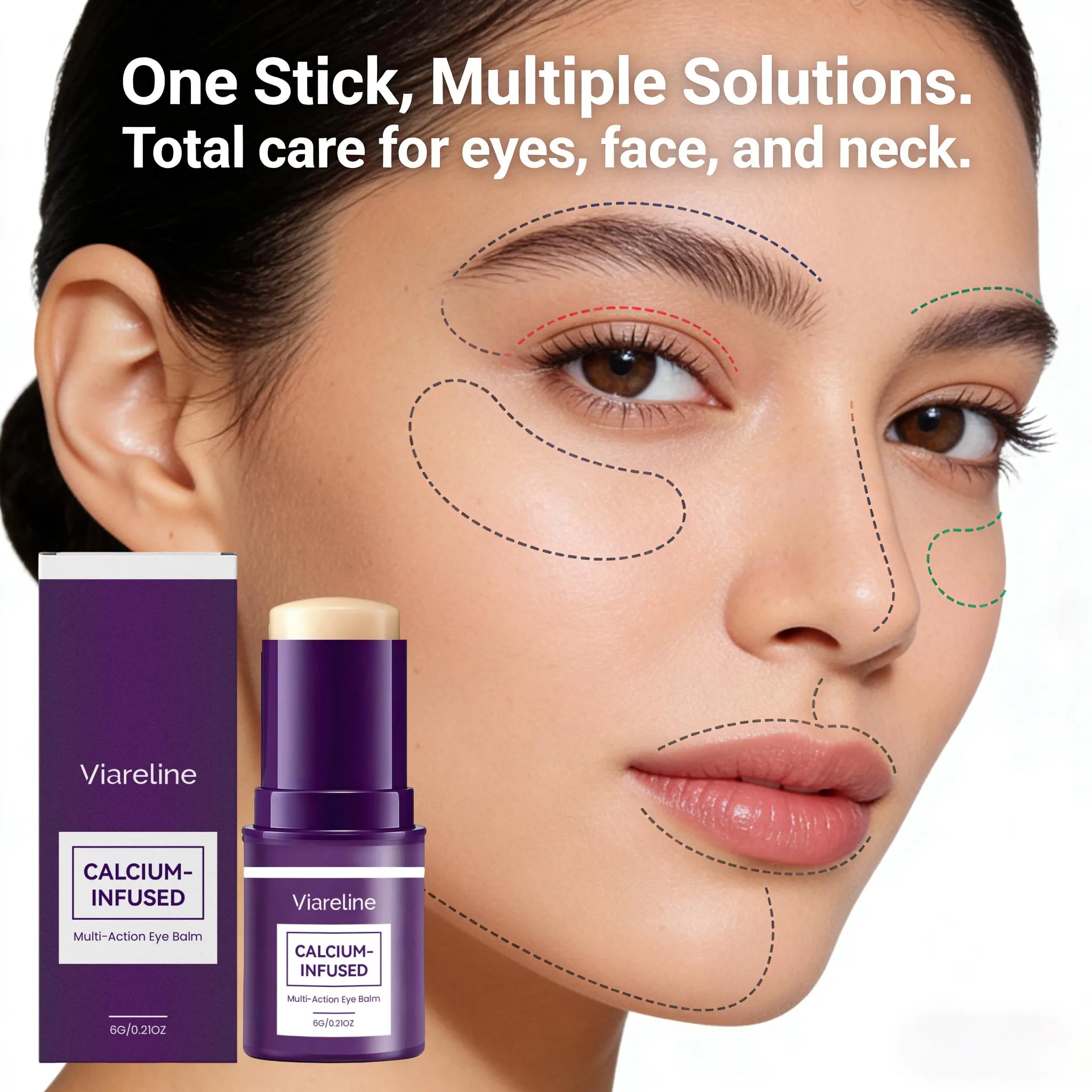 Calcium Volume for Face and Eyes Collagen Moisturizing Vitamin E Repairing Essence Deep Hydration Nourishing Beauty Wand