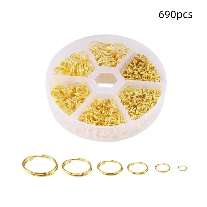 500/690pcs Ferroalloy Double Loop Open Rings for DIY