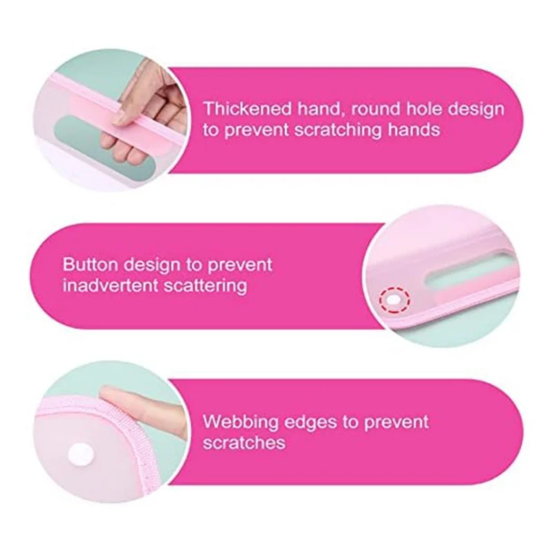 3-teiliger Papieraufbewahrungs-Scrapbook-Papier-Organizer aus rosa Polyester + Polypropylen zum Halten von Scrapbook, Vinylpapier