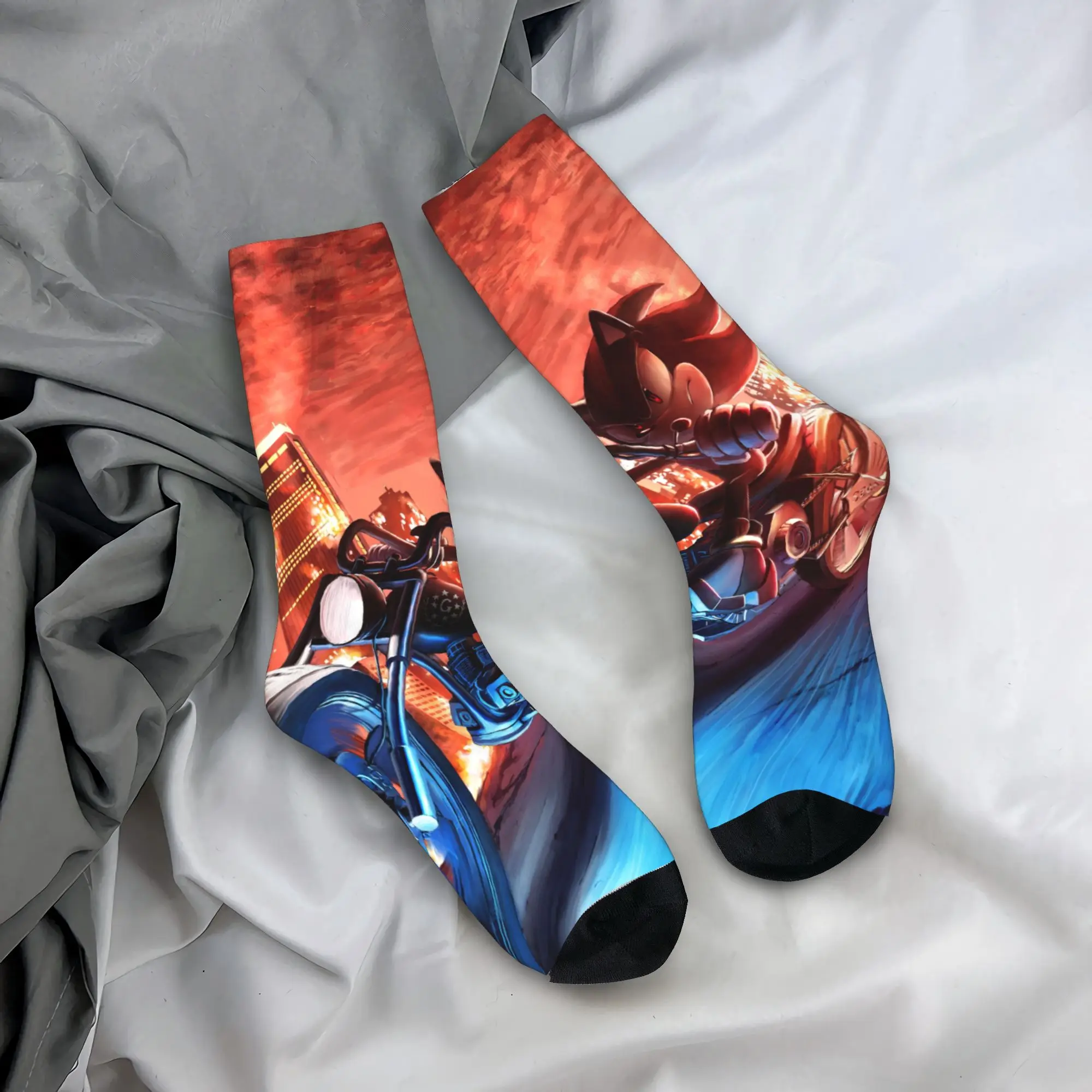 Shadow The Hedgehogs Socks Men's Women's Casual Cartoon Socks Spring Summer Autumn Winter Middle Tube Socks