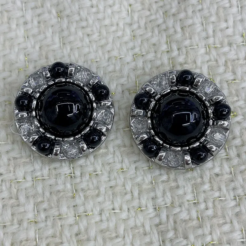 6 stücke 18/23mm Luxus Perle Einstellung Tasten DIY Runde Metall Knöpfe Handgenähte Knöpfe Mantel Kleid Kleidung zubehör 2025 Neue – Detail 5
