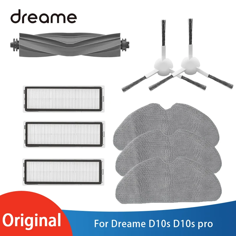 Dreame D10s D10s Pro Robot Vacuum Cleaner Original Accessories Parts,Main Brush Side Brush Filter Mop Spare Parts