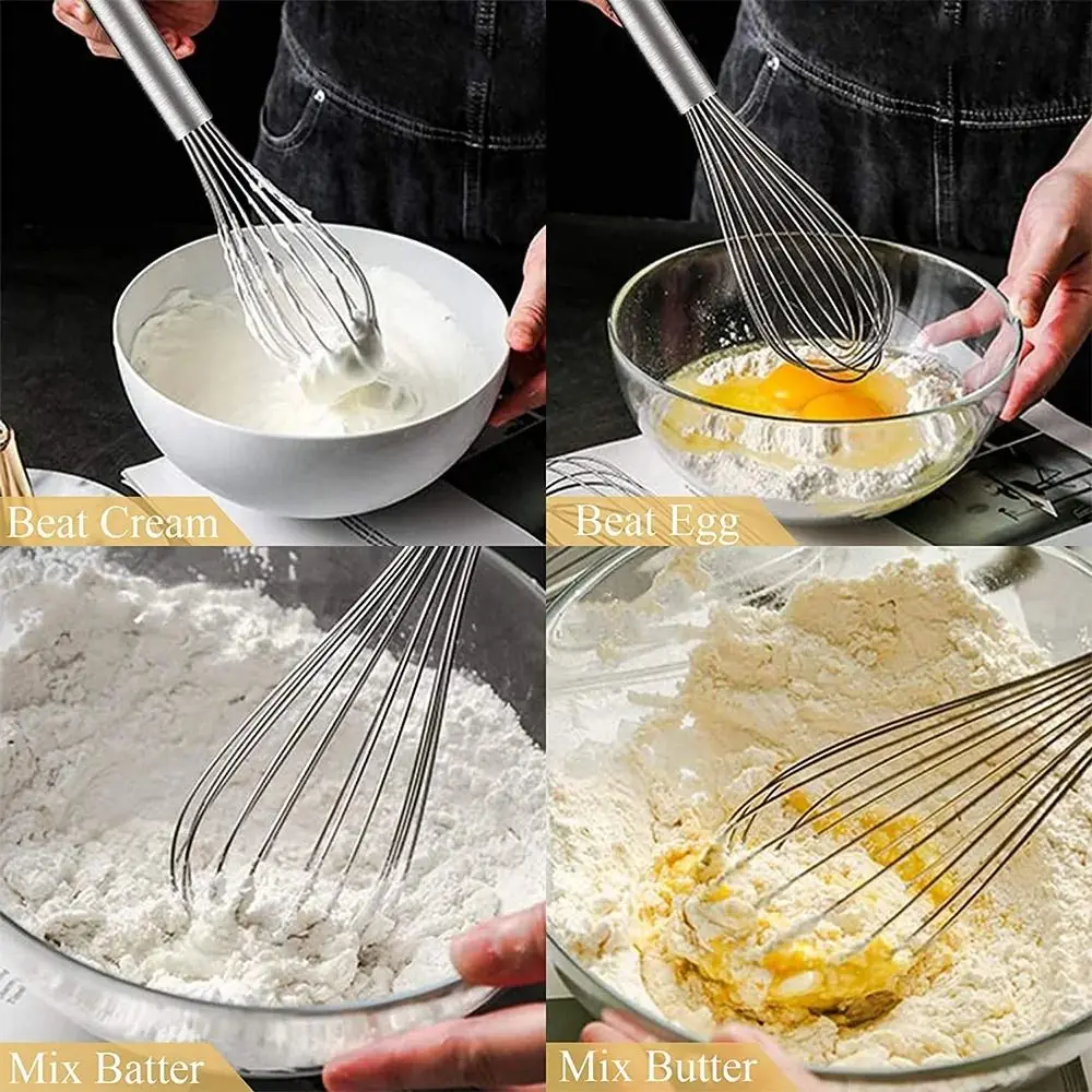 Blender 8/10/12 Inch Egg Whisk Stainless Steel Egg Beater Egg Mixing Manual Mixer Tools Balloon Whisks Kitchen