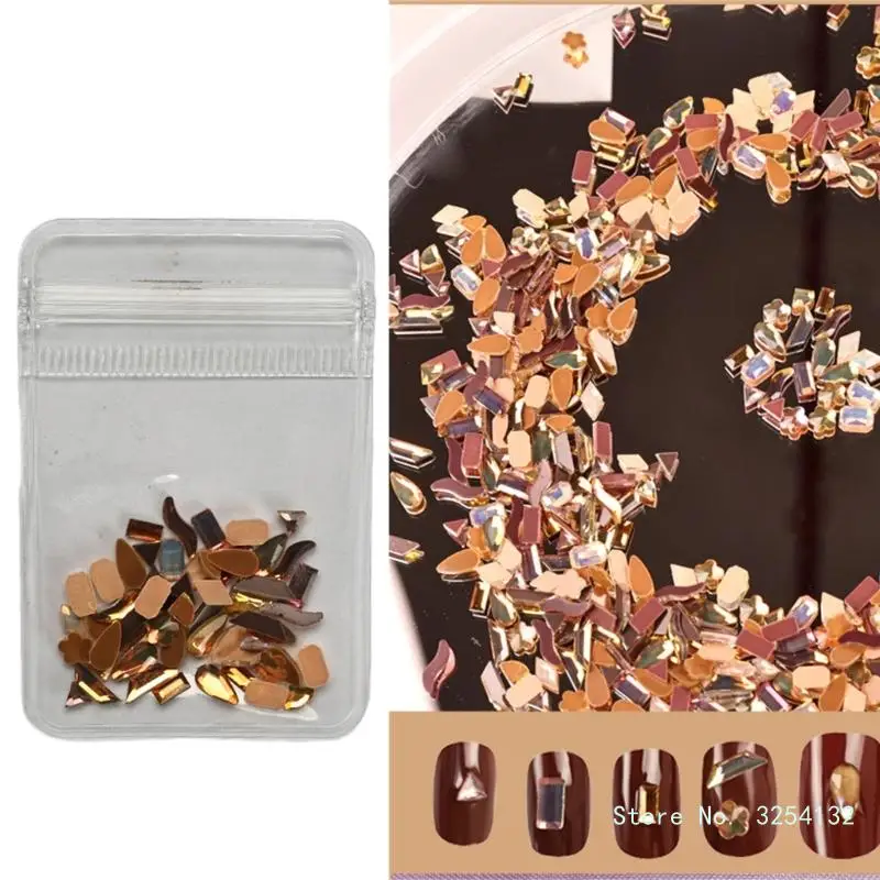 50PCS Nail Art Decoration Versatile Rhinestones Flat Back Mixed Glittering Gems for Nail Art and Craft Projects