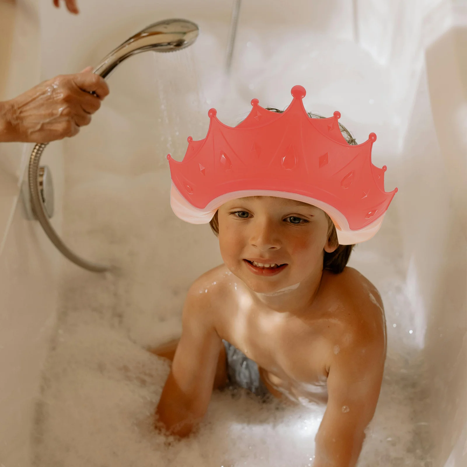 

2 шт. детских шапочек для купания, регулируемые, водонепроницаемые, для мытья волос малышей, легкие, для душа