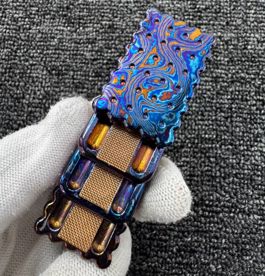 

Used EDC clown orange sandwich biscuit timascus fidget slider Decompression toys