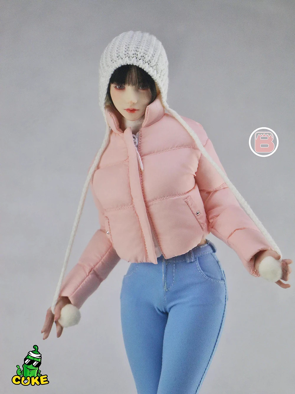【30days Customized】1/6 Scale Female Soldier Short Down Coat Fashion Warm Puff Bread Jacket for 12" Action Figure Model Toy view 4