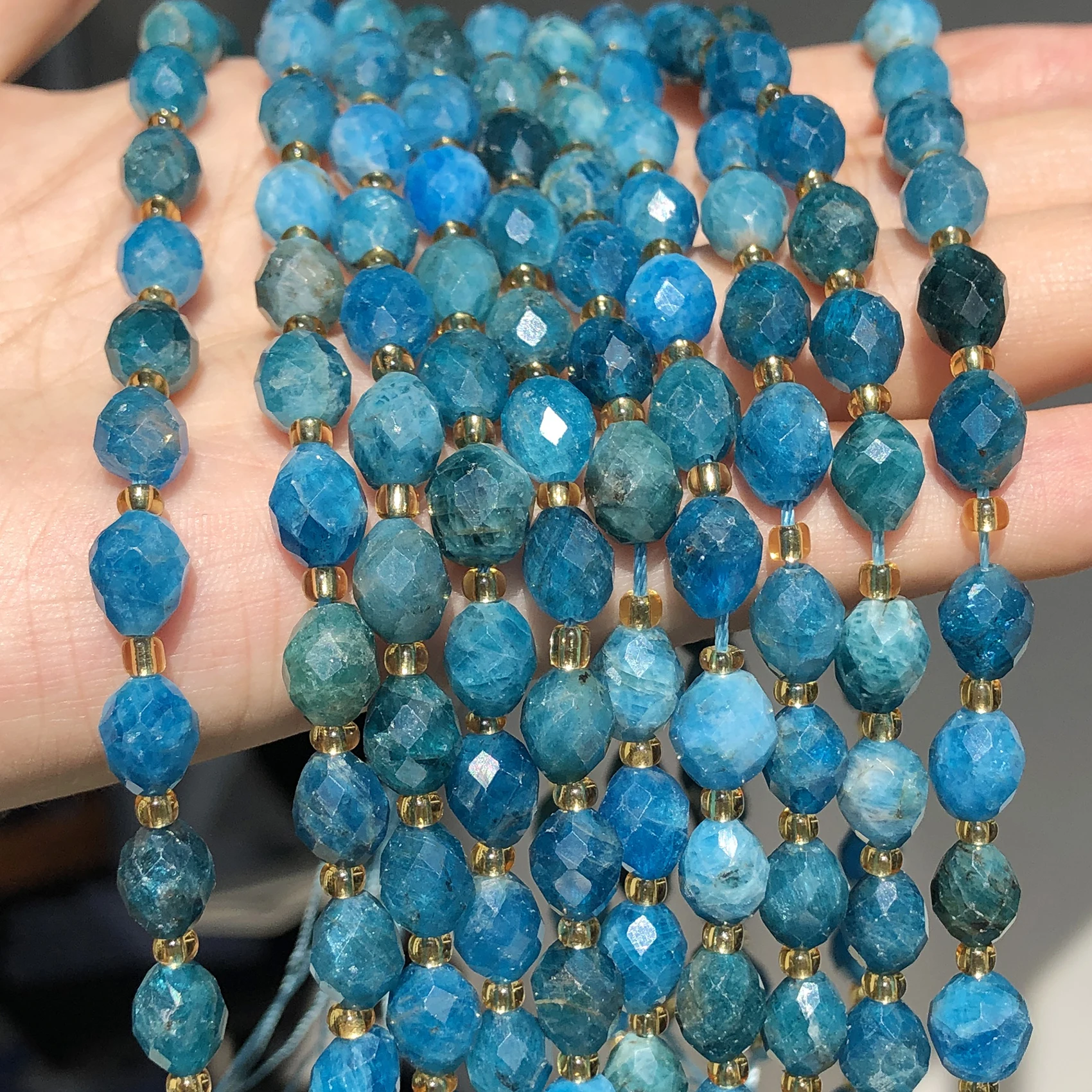 AAA Natural Apatite Gems Loose Beads 8x7mm Faceted Oval Shape Beads for Jewelry Making Diy Bracelet Earring Accessories image 2