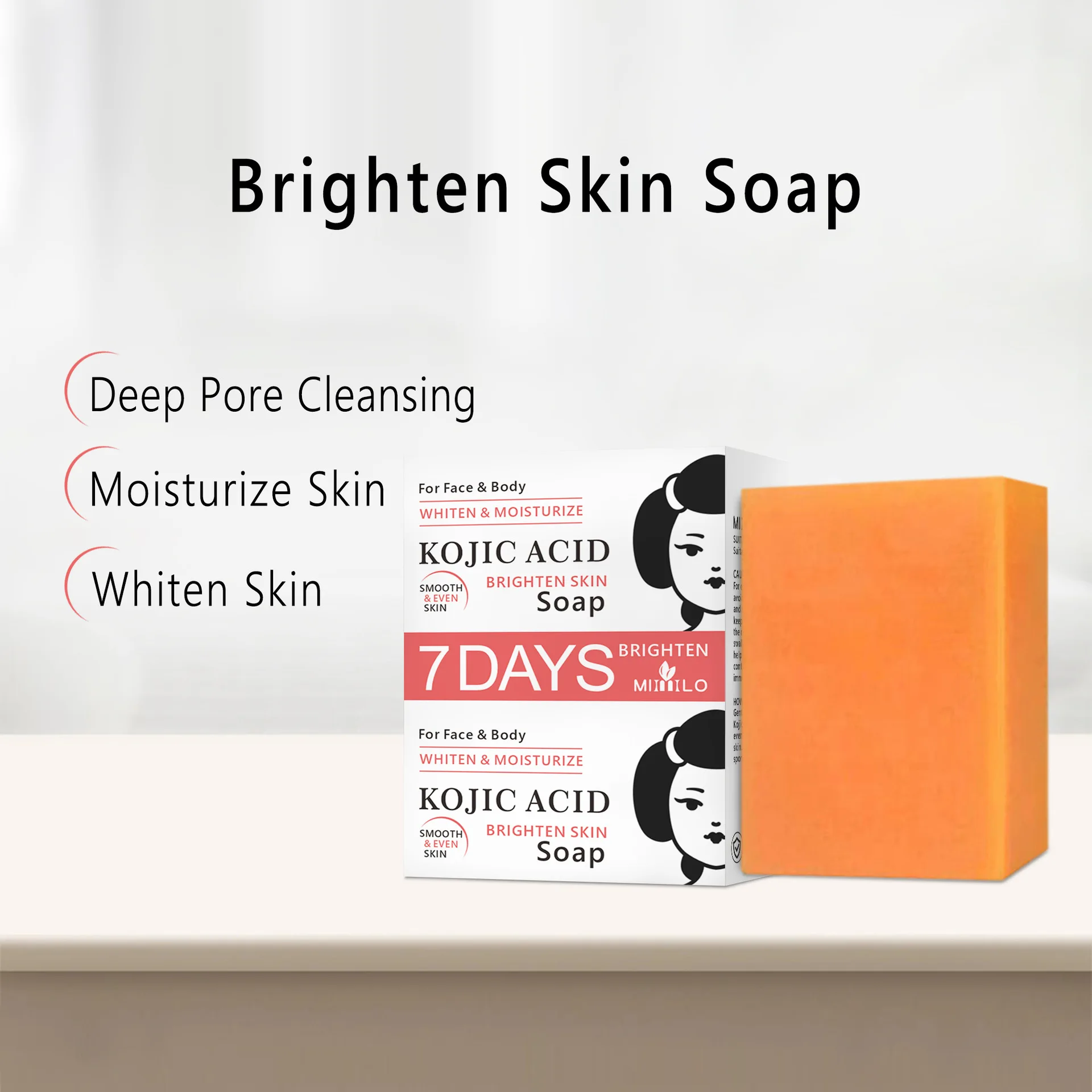 Kojic acid soap facial skin deep cleansing and moisturizing soap