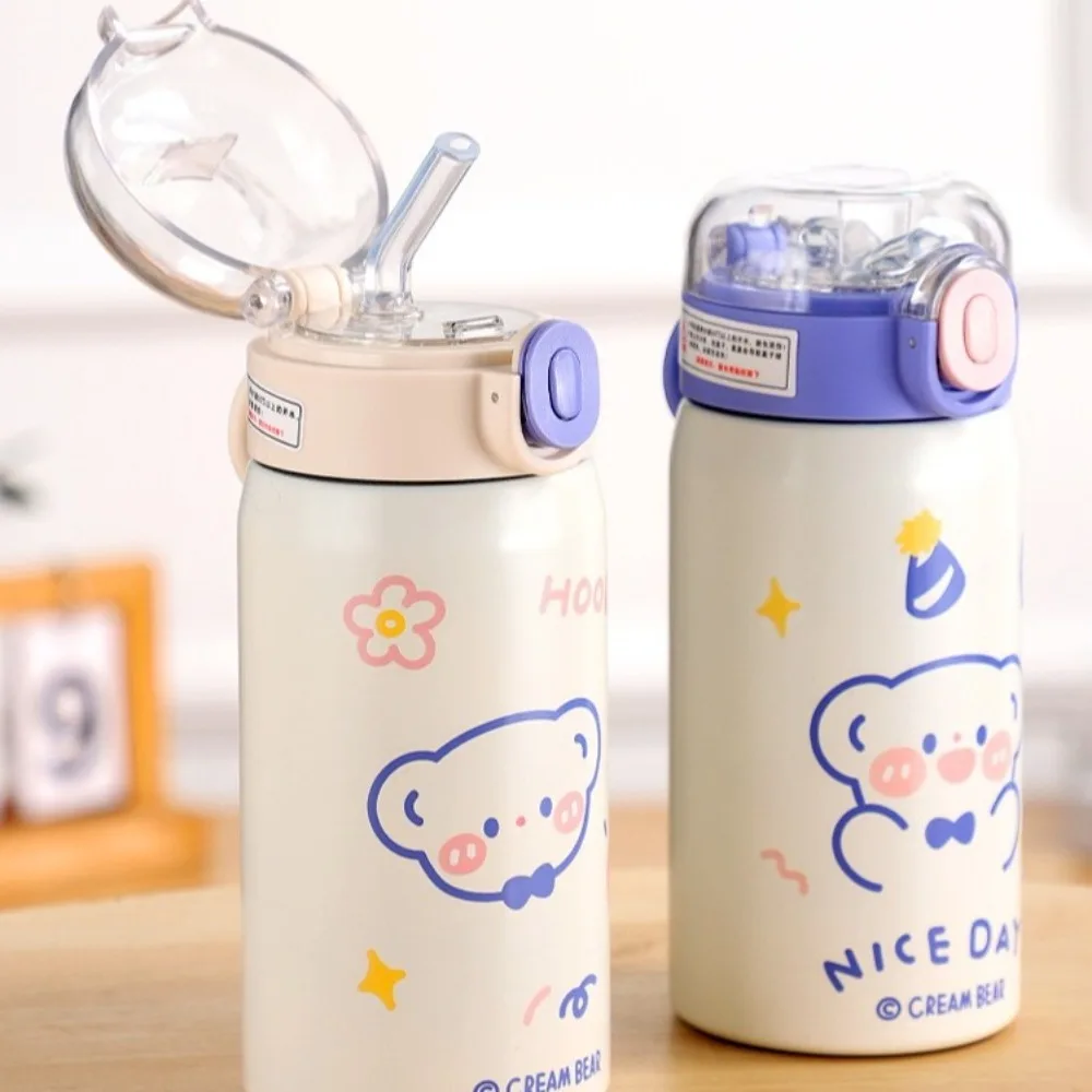 

Cartoon Bear Insulated Water Bottle 304 Stainless Steel 450ML Car Vacuum Flasks Leakproof Large Capacity Students Thermal Cup