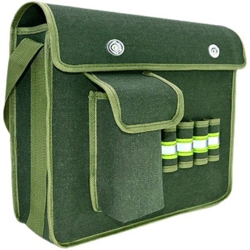 Multifuncional Canvas Tool Bag, espessamento resistente ao desgaste, grande e pequeno hardware, saco de armazenamento, grande capacidade, Woodworking Tool Bag