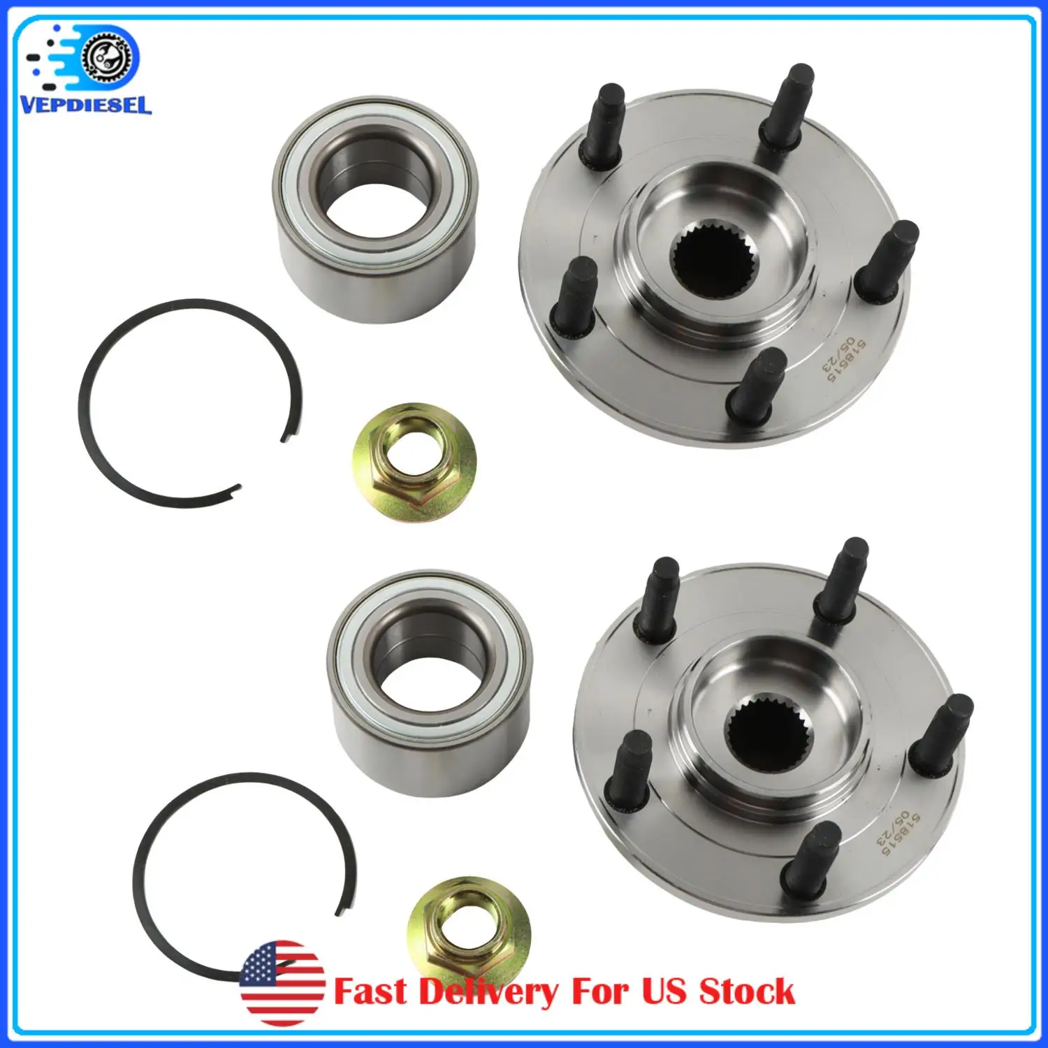 

2pcs 518515 Wheel Bearing and Hub Assembly For Ford Escape 2001-2012 Mazda Tribute 2001-2011 Mercury Mariner 2005-2011 Auto Part