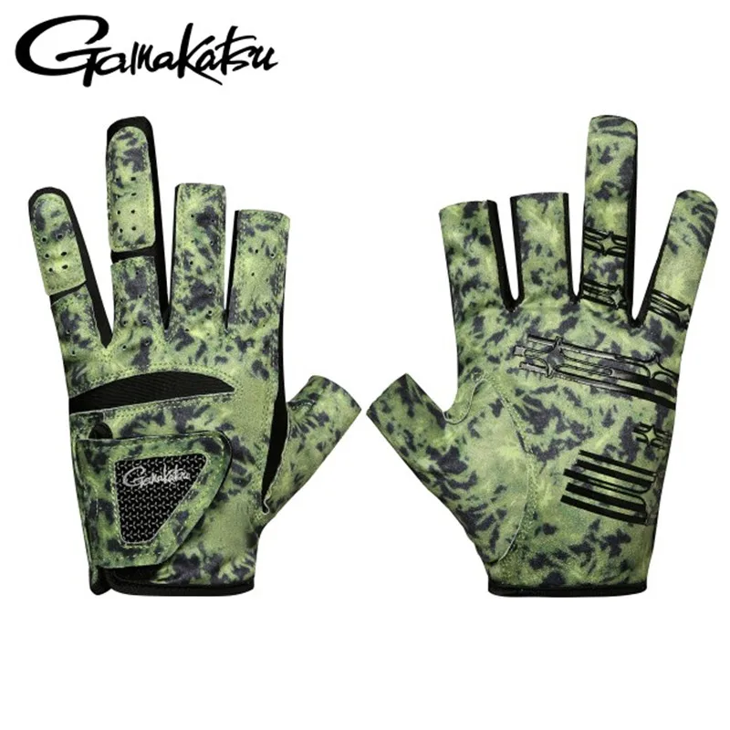 Gamakatsu Lure Fishing Gloves Exposed Three-finger Five-finger Sunscreen Non-slip Second Generation Four Seasons Universal