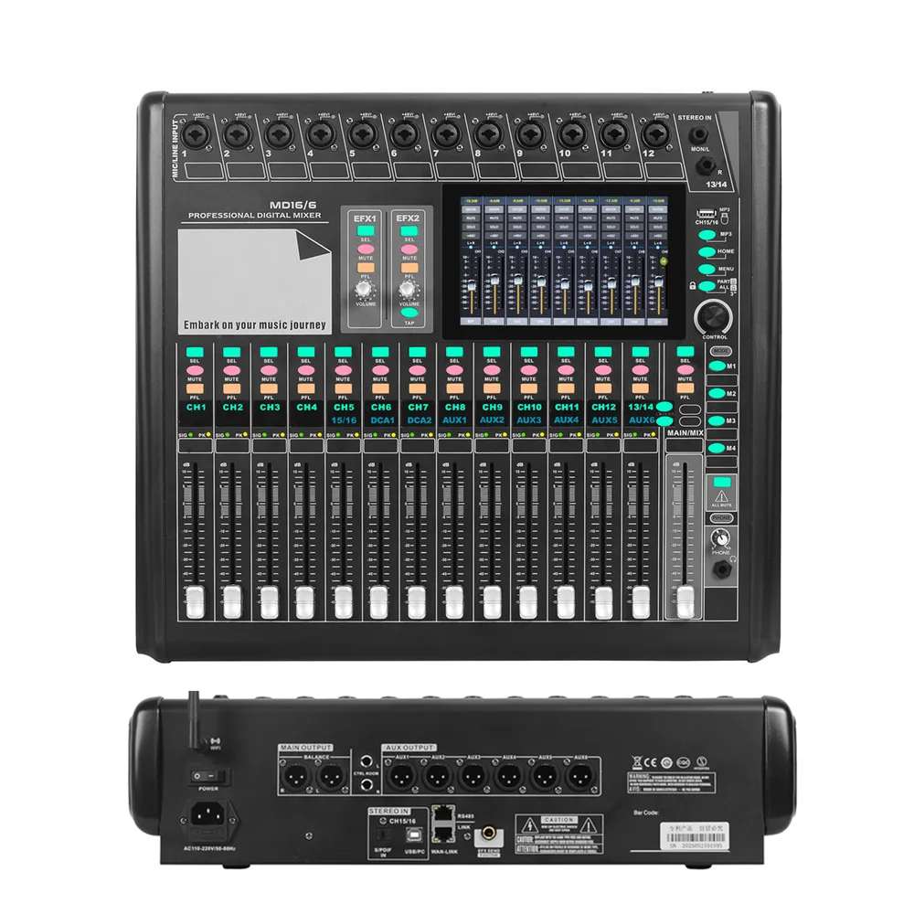 Mezclador TITumnnI Digital 16 canales Wifi Bluetooth Dual Dsp montaje en rack mezclador De Audio consola mezcladora Digital Software sistema De sonido