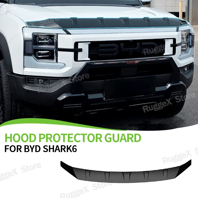 

For BYD Shark 6 Hood Shield ABS Material Front Stone Deflector Sand Block Engine Cover Sticker Exterior Upgrade Car Accessories