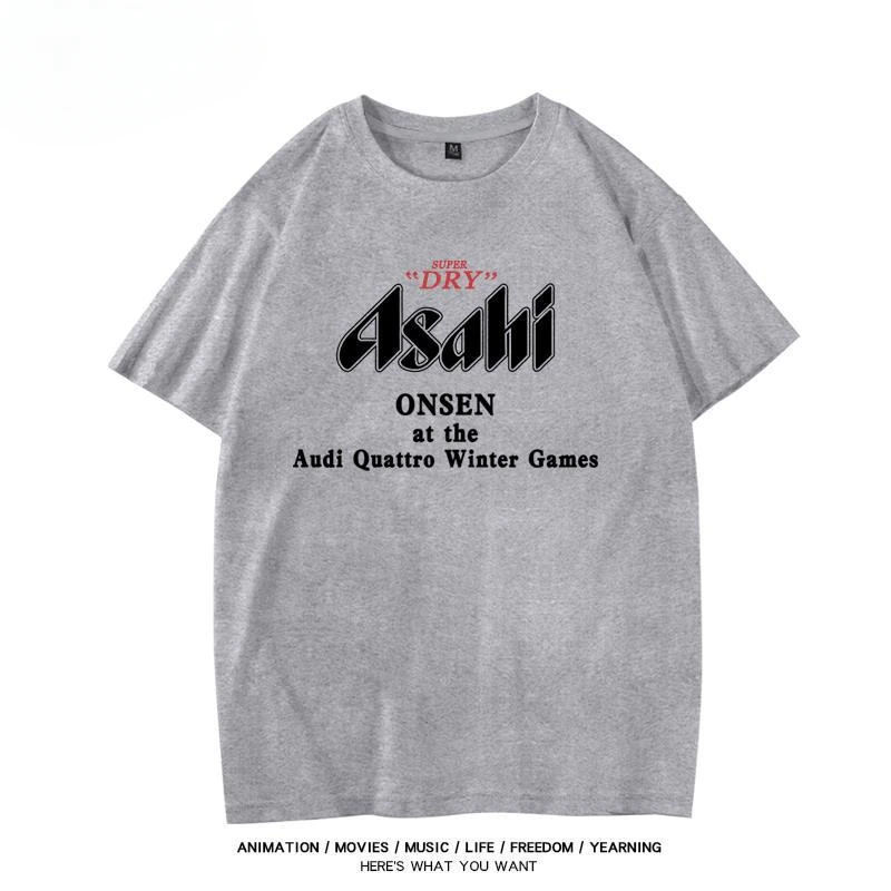 Japan Asahi Beer T-shirt Asahi Japanese Beer Short-sleeved Japanese Loose Summer Men and Women Couple Cotton Top