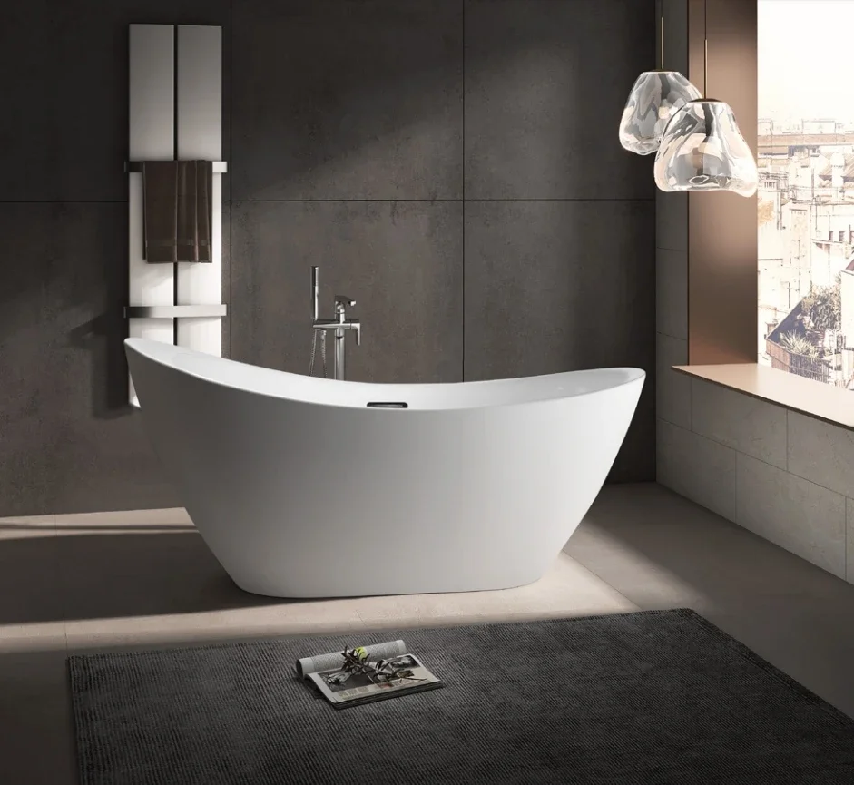 Bathroom Bathtub,Sale Popular Modern Rectangle Alcove Three Apron Bath Tub Adults Soaking Freestanding Acrylic Bathtub