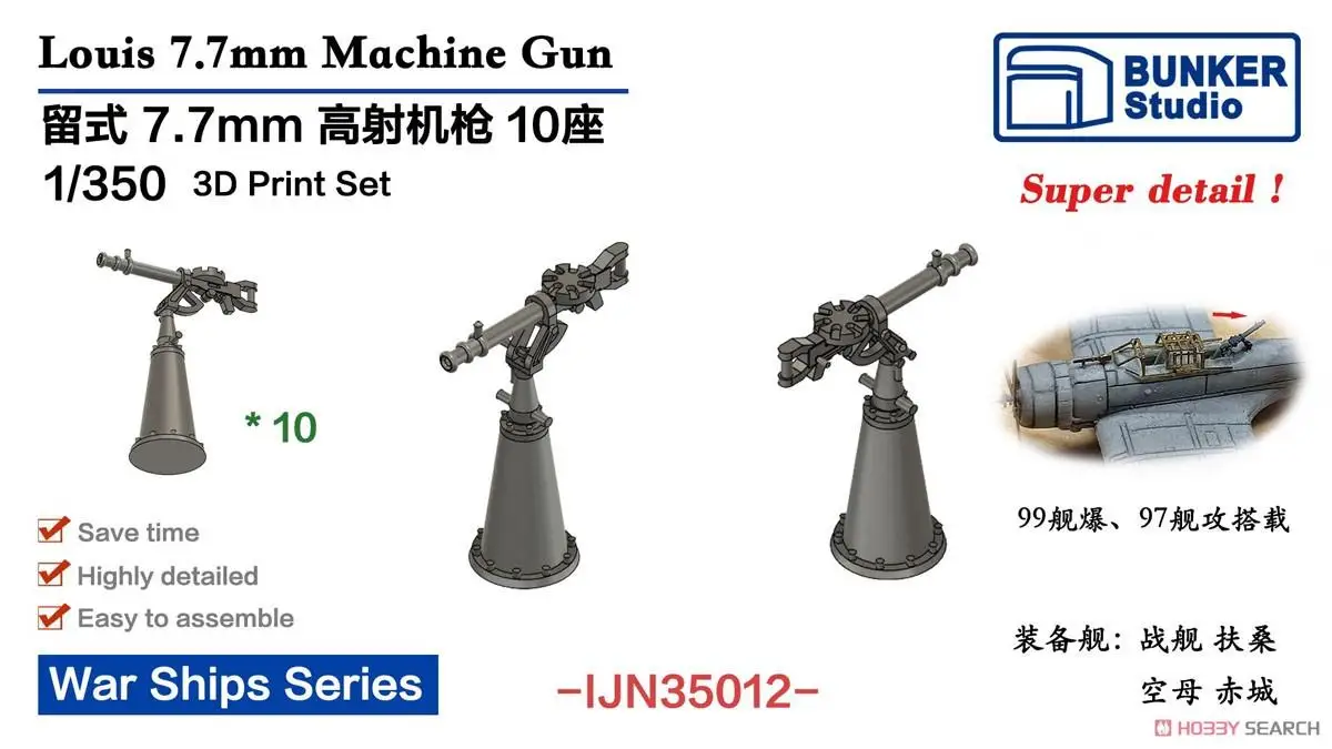 

BUNKER IJN35012 1/350 IJN Louis 7.7mm Machine Gun (Plastic model)