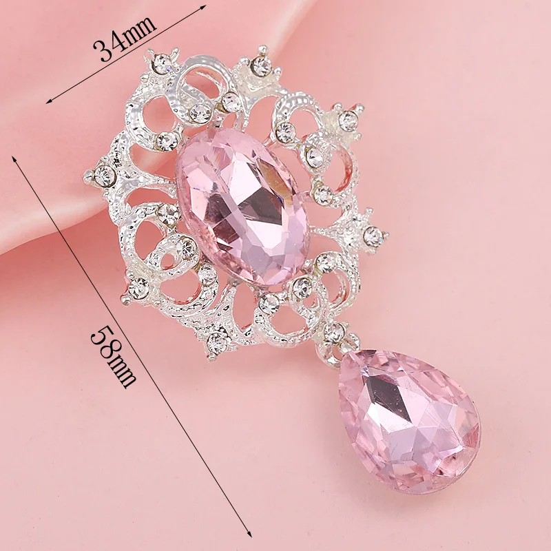 Nieuwe Verschillende Stijlen 2Pc Crystal Rhinestone Broche Accessoires Diy Bruiloft Uitnodiging Kaart Wijnglas Geschenkdoos Creatieve Decoratie