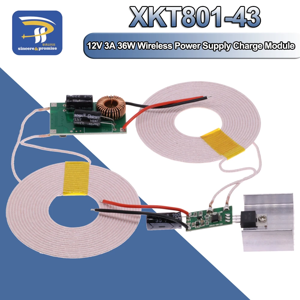 12V 3A 36W High-Power Long-Distance Wireless Power Supply Wireless Charging Module XKT801-43