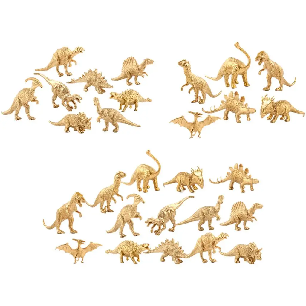 Golden Prehistorical Dinosaur Model for Boys Girls Action Figure Miniature Learning Prop Toys Collectibles Gifts Age 3+