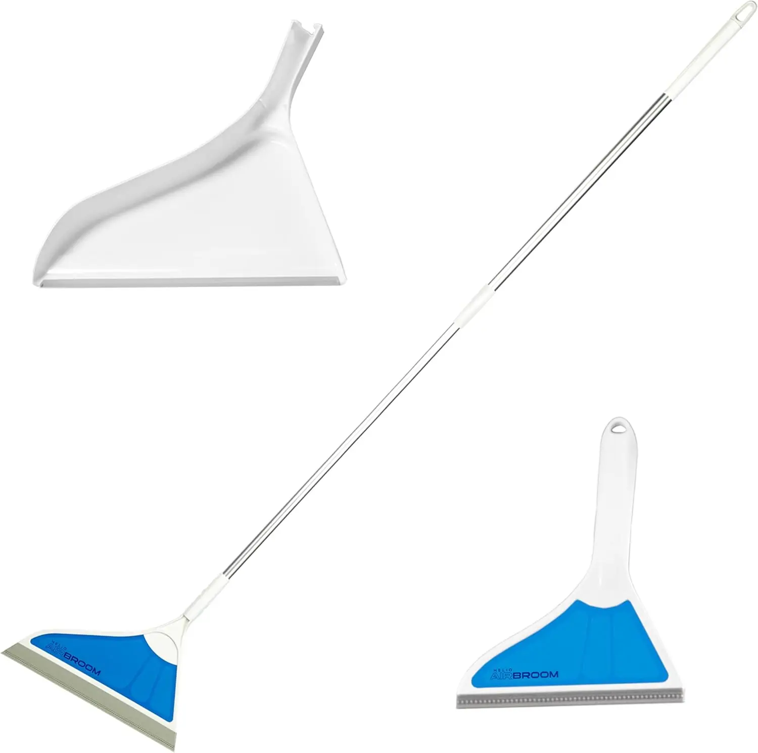 

3-Piece All-Surface Sweeper & Squeegee Kit for Wet/Dry Cleaning on Floors, Windows, Furniture