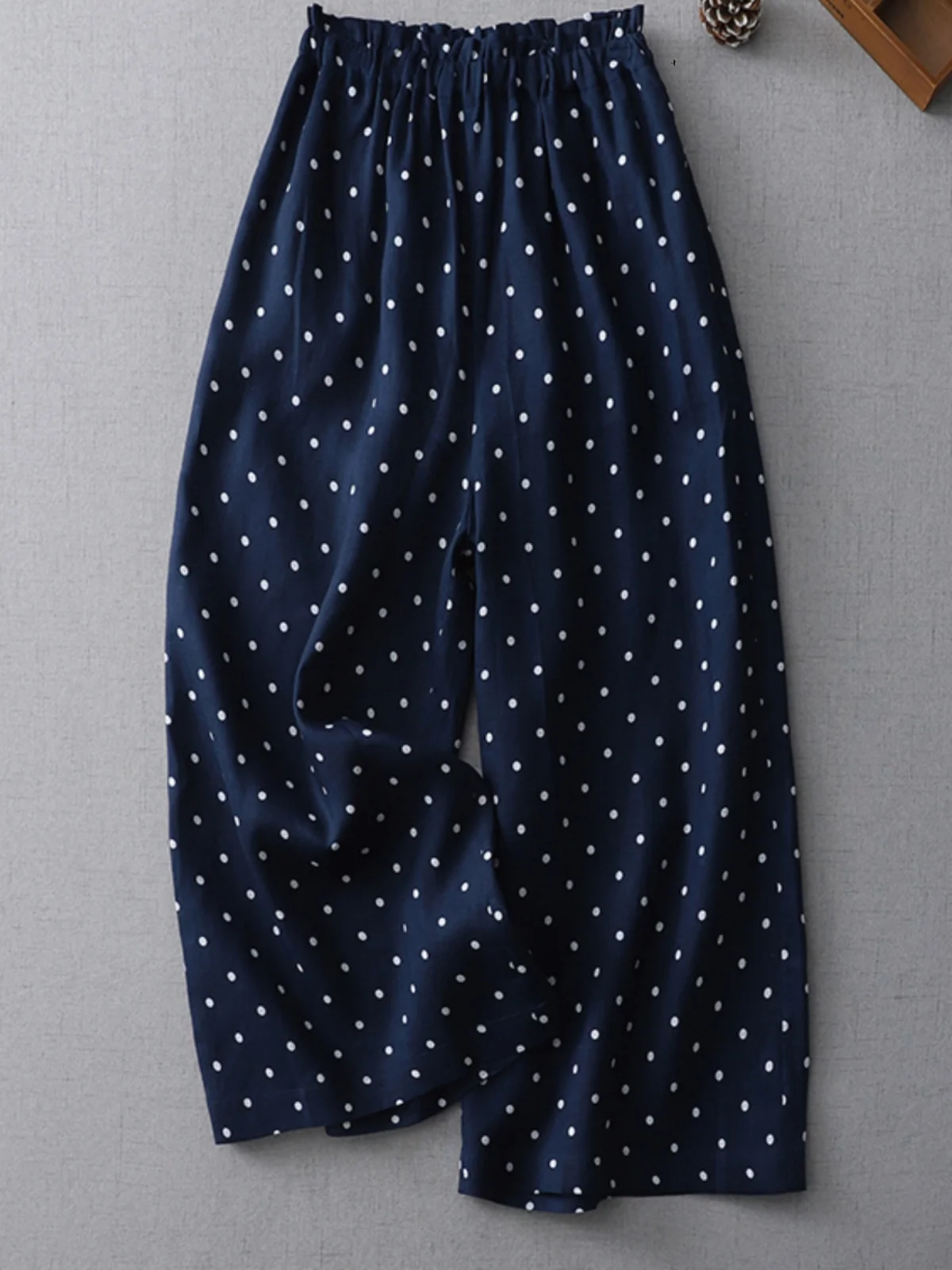 Japanse Sle wijde pijpen broek dames hoge taille rechte snit lange broek zomer elastische taille afslanken veelzijdige casual broek