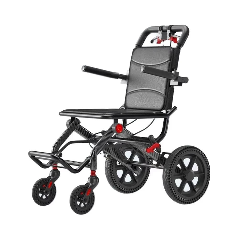 The elderly hand push rehabilitation assistance small wheelchair aircraft portable ultra-light aluminum folding wheelchair