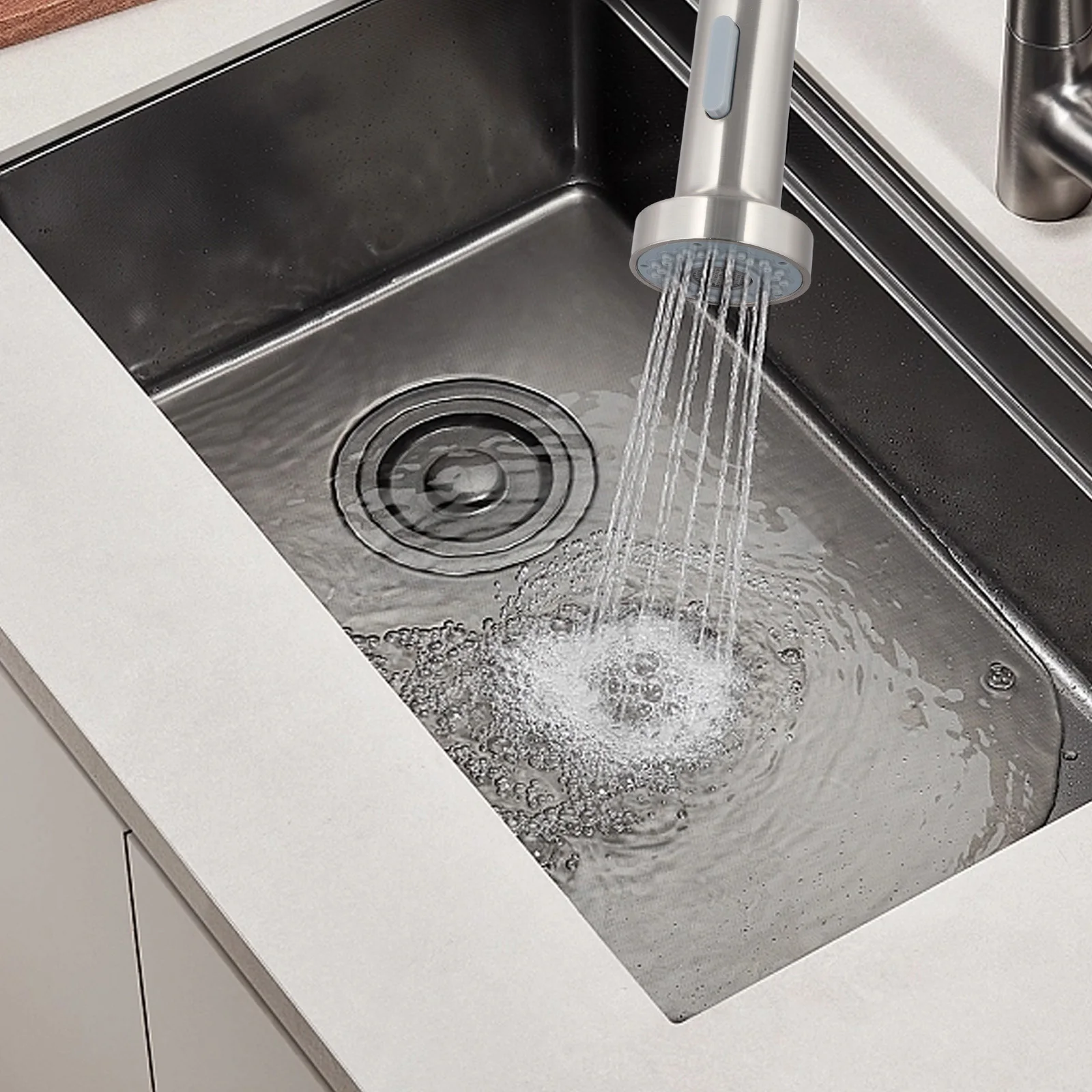 ABS Material Faucet Sprinkler Faucet Extenders Pull Out Sprinkler Kitchen Sink Splash Proof Solid Rainwater Bubble Spray Mode