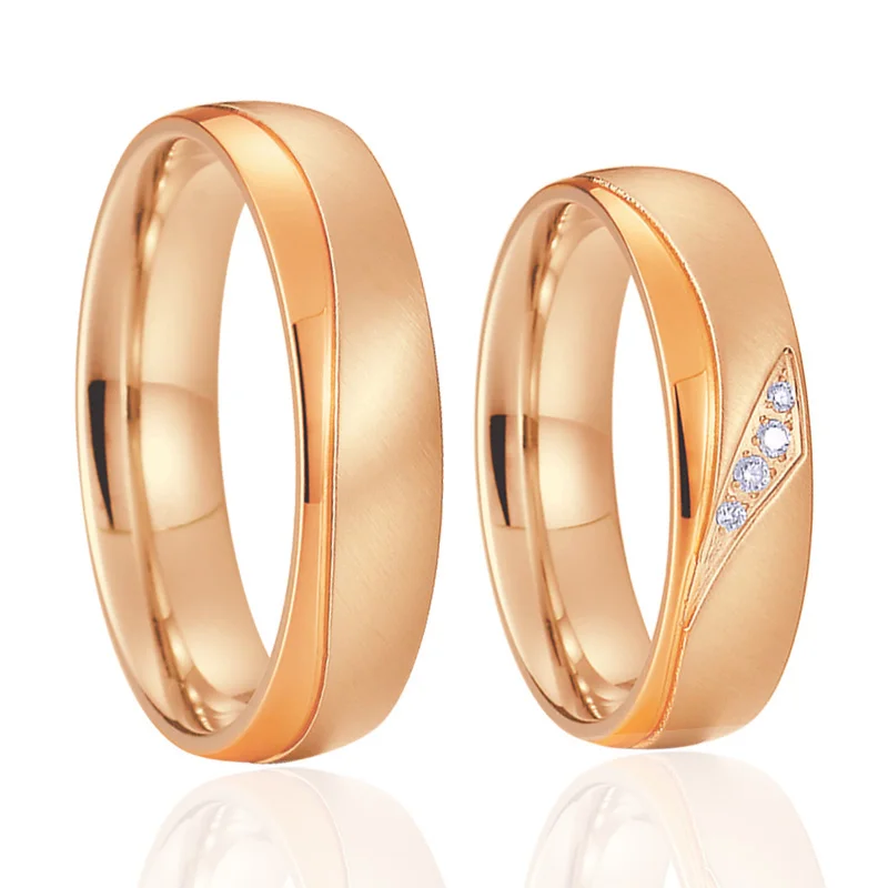 

Дизайнерские кольца Eternal Love Promise Bands из 18-каратного розового золота с покрытием для свадьбы и помолвки, кольцо для пары для мужчин и женщин