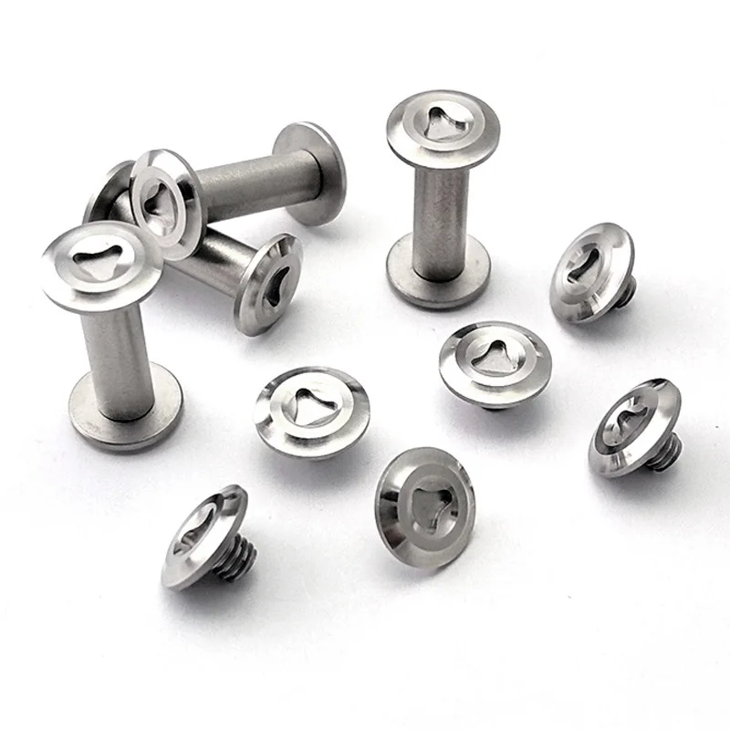 10 Sets/lot Stainless Steel Knife DIY Make Parts M4 Thread Locking Rivets Screws Spindle Axis Nails Handle Shank Accessories