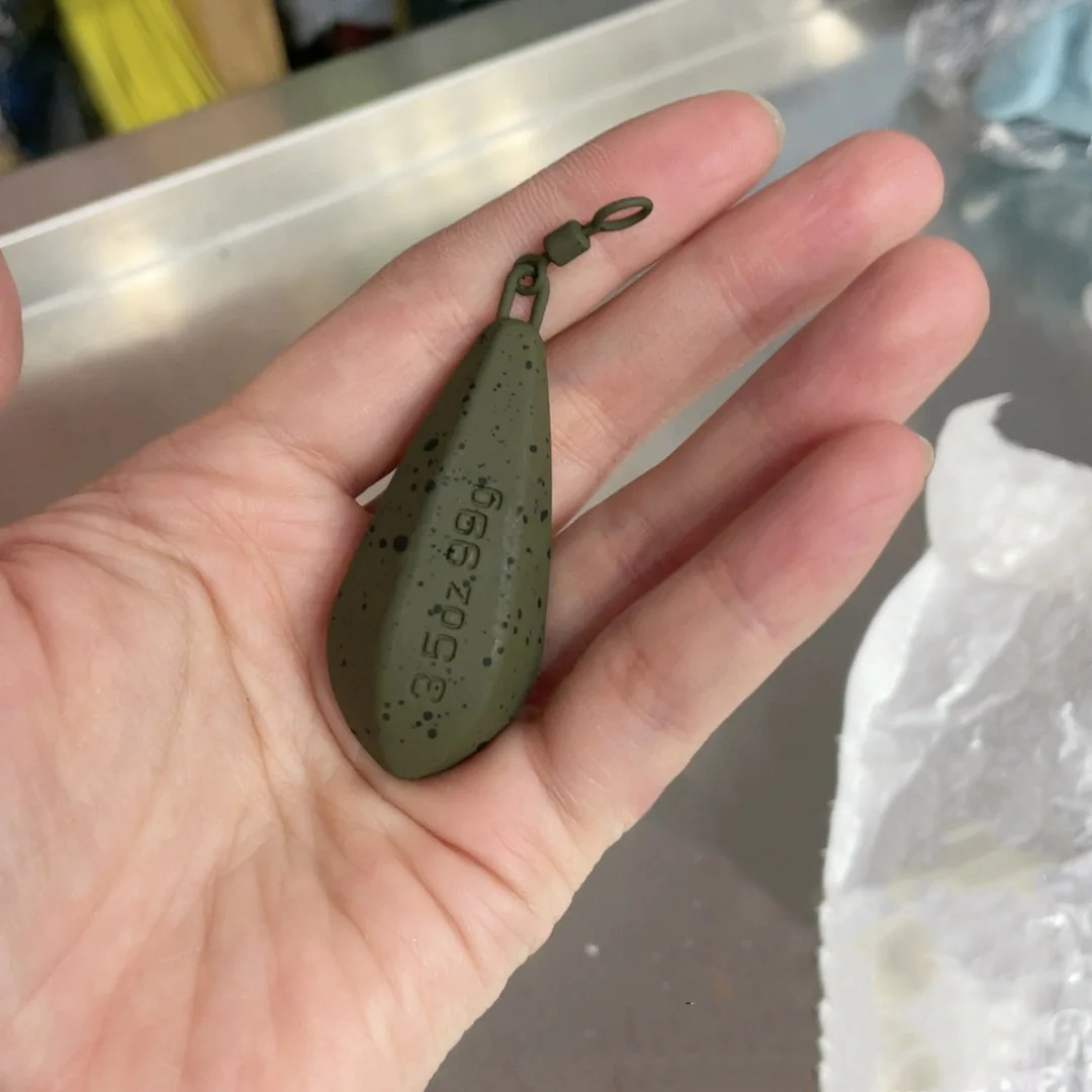 9 كجم عوامة سنارة صيد غرق 3 قطعة أوراق الصفصاف كامو الكارب الصيد الوزن مع وصلة دوارة للمياه المالحة والمياه العذبة #6