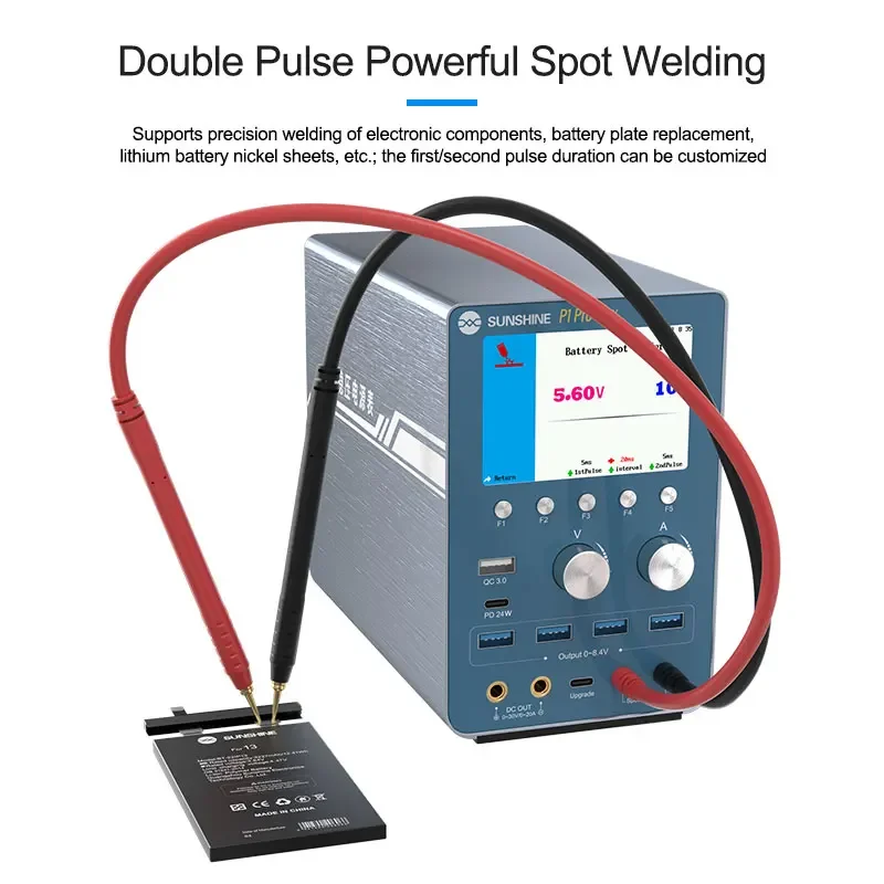 SUNSHINE P1 Pro MAX inteligentny zasilacz regulowany z wyświetlaczem przebiegu i zgrzewanie punktowe baterii/QC PD 18W szybkie ładowanie
