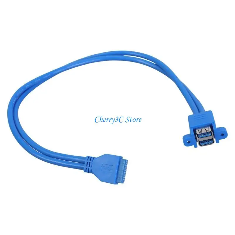 83CE USB3.0 Female Panel Type to Motherboard 20Pin Header Cable Double Ports