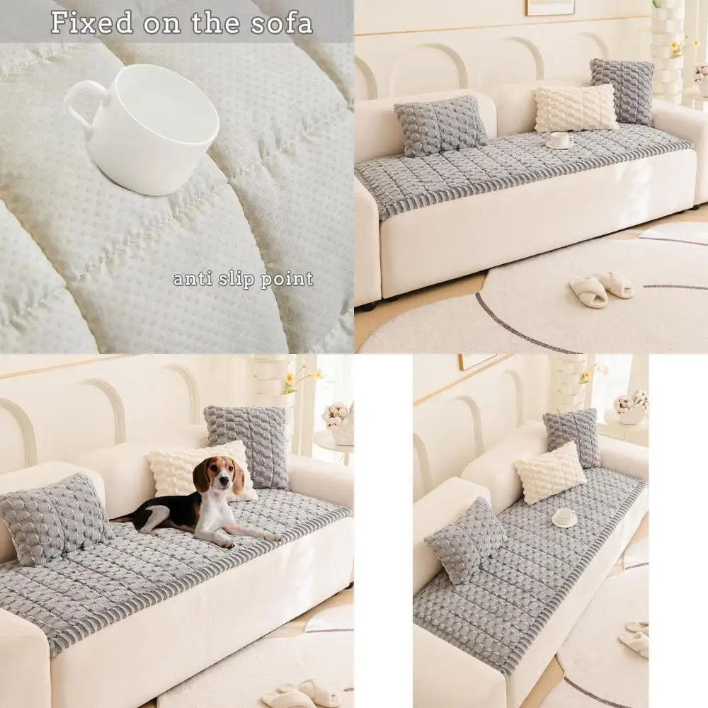 

Pet-Friendly Fuzzy Sofa Covers for Dogs, Washable Geometric Coral Pattern Non-Slip Couch Protectors