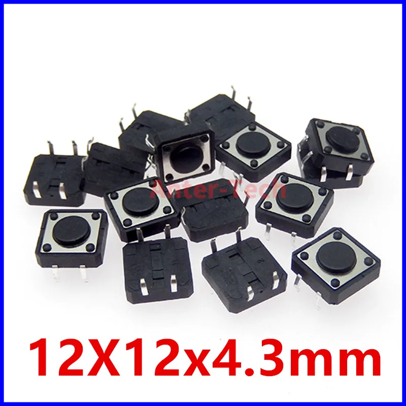 20PCS Tactile Tact Mini Push Button Switch Micro switch 12x12 12*12*4.3mm 5mm 6 7 8 9 10 11 12 mm 4Pinc tact switch