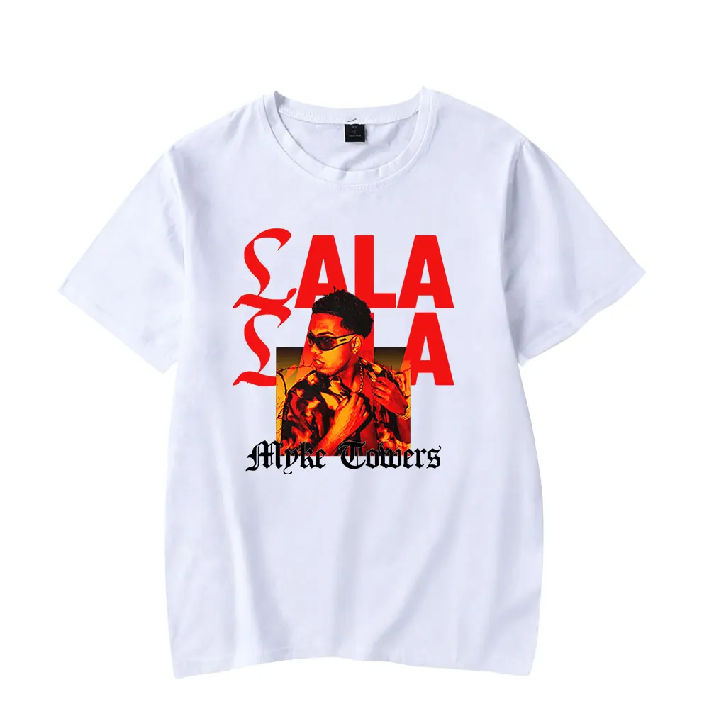 Myke Towers LALA Photo T-shirts Album Tour Merch Women Men Fashion Casual Short Sleeve Tee Streetwear