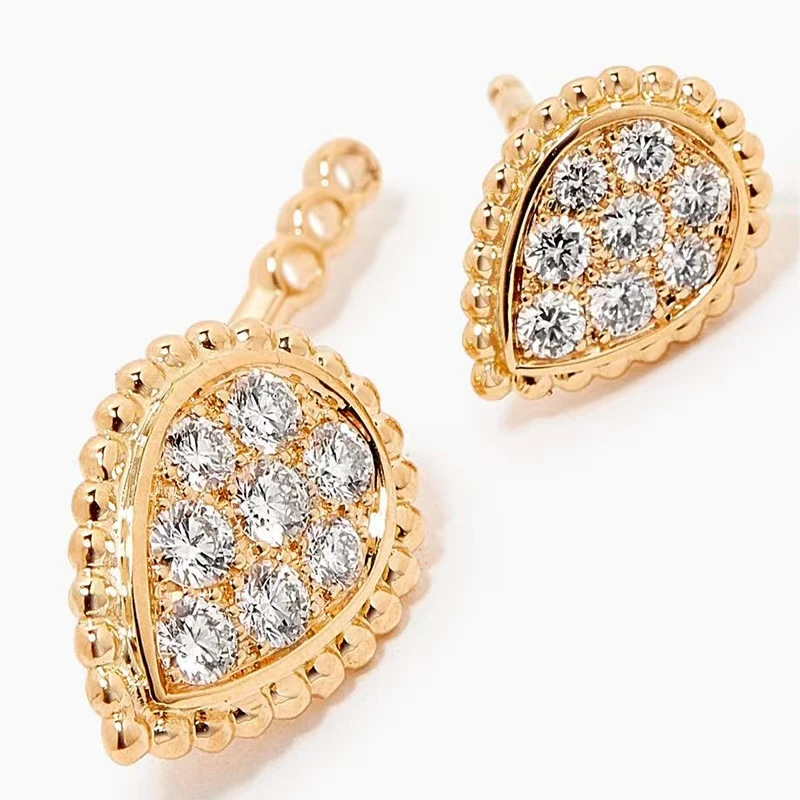 Ottone con oro 18 carati staccabili doppi occhi orecchini gioielli da donna partito Boho T spettacolo abito pista raro coreano giappone Trendy INS