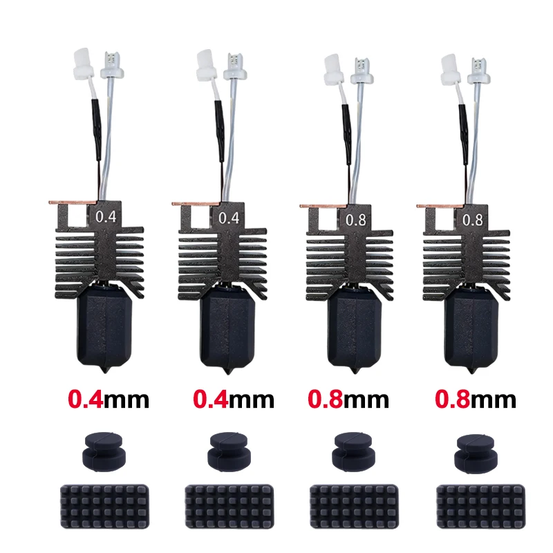 Für Snapmaker U1: Komplett montiertes Hotend-Kit mit integrierter 0,4-mm-Düse aus gehärtetem Stahl, 24V 48W Keramikblock-Kit, verbessertes U1 Hotend