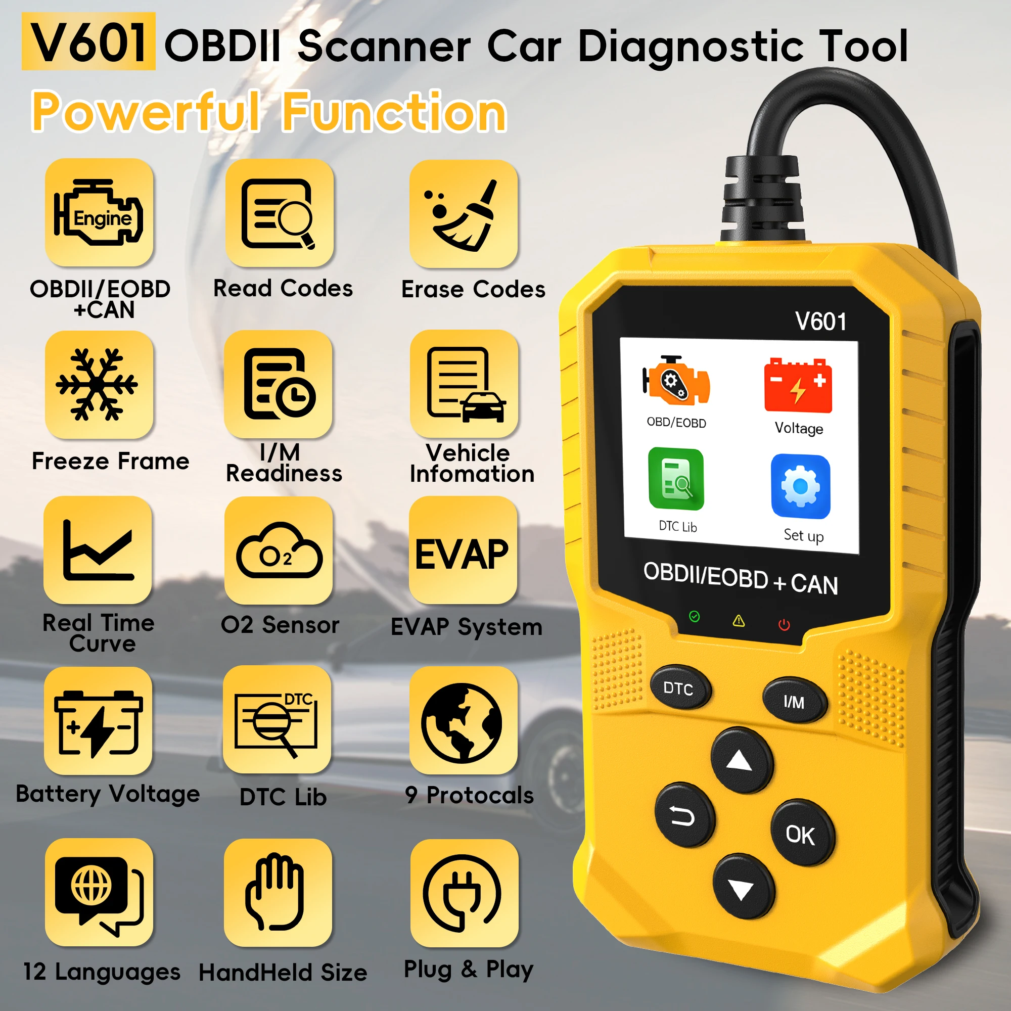 OBD2 Scanner Diagnostic Tool, Check Engine Code Reader OBD2 Scanner with Reset,  Car Diagnostic Scan Tool