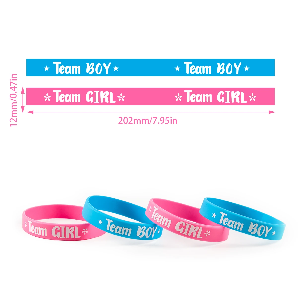 20pcs Boy Or Girl Gender Reveal Party Wristbands Boy Girl Bracelets For Team Wendy Welcome Baby Shower Gender Reveal Party Decor