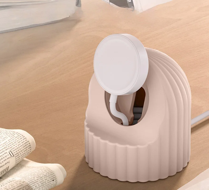 Soft Silicone Charger Stand for Apple Watch S11 10 9 8 7 6 5 4 3 2 1 SE Watch Station Dock Charging Desktop Holder Accessories image 6
