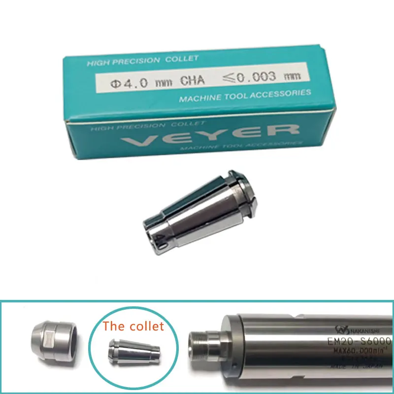 [Free Ship] CHA 3.175 3.0 4.0 Collet Chuck Clamp Robot Hand VEYER for Spindle EM20-S6000 Drill Chuck to Bench Lathe CNC