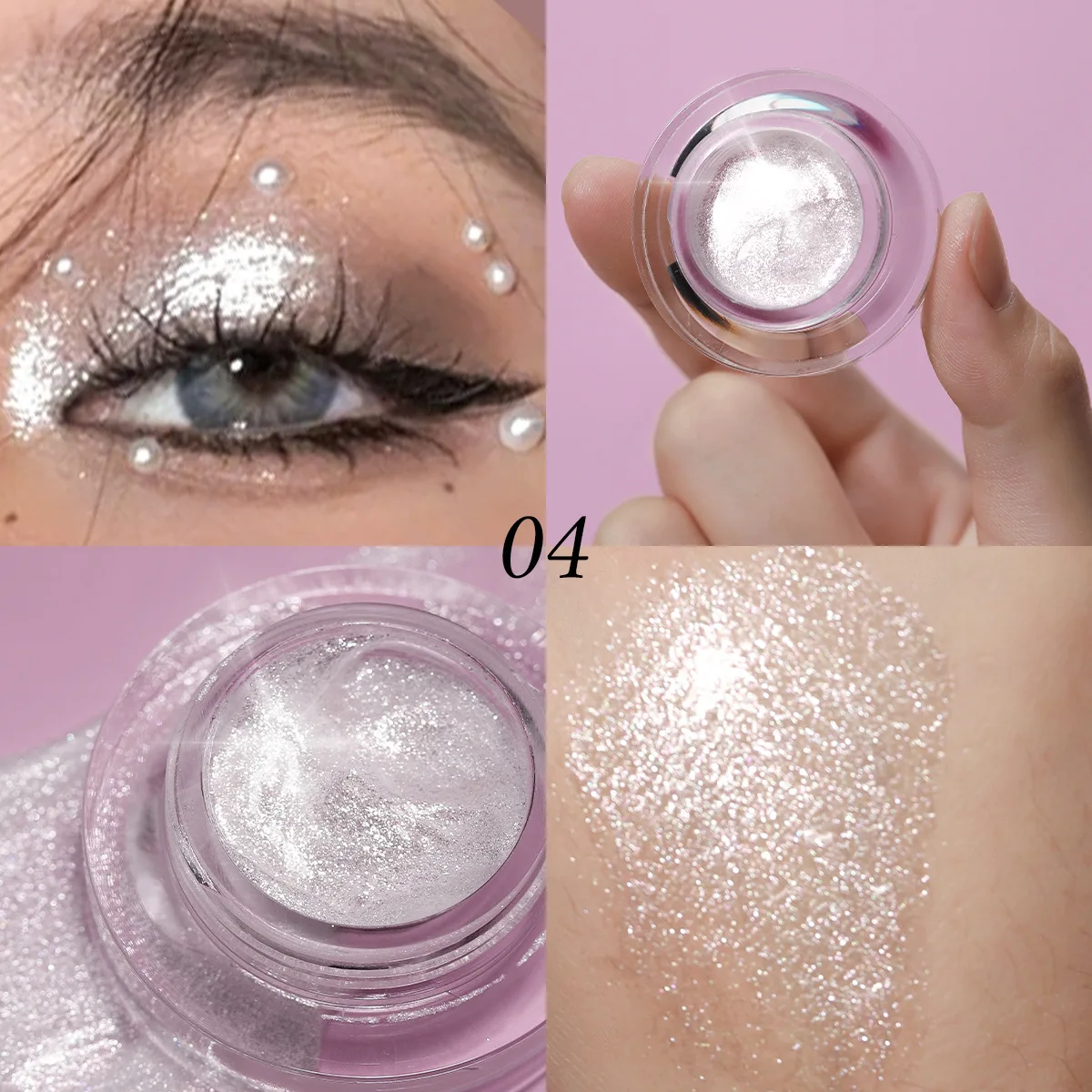 Liquid Glitter Eyeshadow Gel–Wet Look Shimmer, Multichrome Iridescent Finish, Crease-Resistant Buildable, Party Stage Daily look