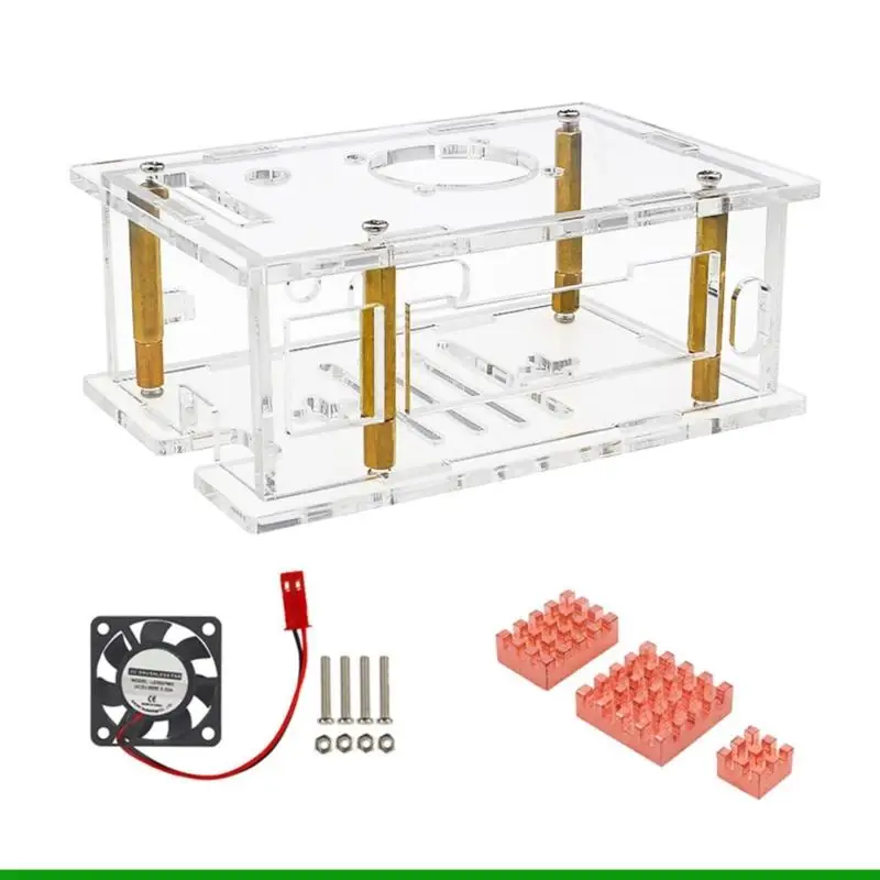 

U55C Acrylic Case For RV2 Case with Fan Heatsink Set Cooling Heatsink Coolers Shell