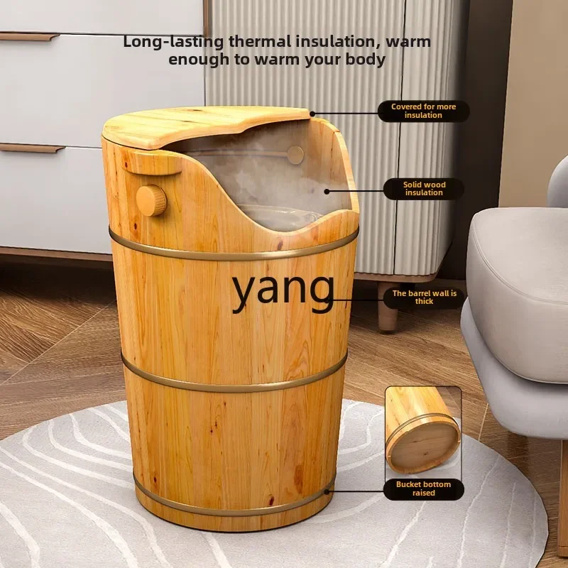 xyy foot soaking wooden bucket high depth household solid wood foot washing knee heating fumigation wooden bucket