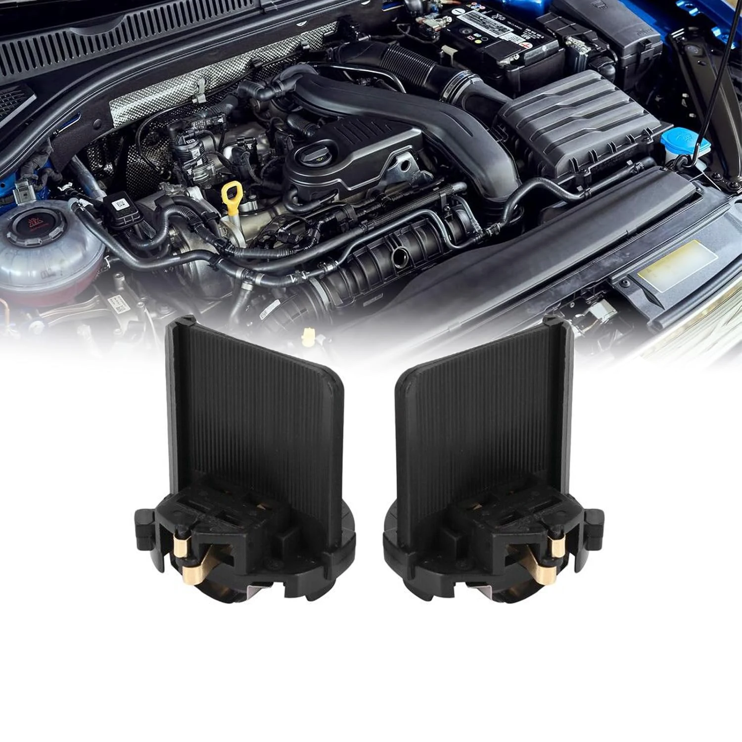 

2PCs Bulb Socket Retainer Holder Adapters & Headlight Bulb Socket Low Connector For VW GOLF MK6 2009-2012 5K0941109, 5K0941109A