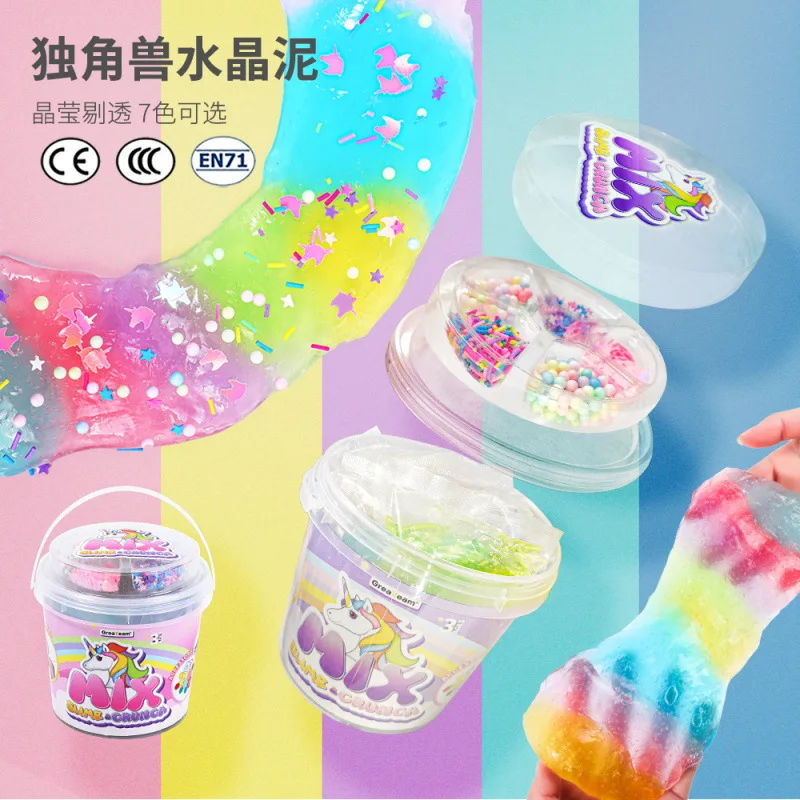 Clear Slime Crystal Putty Soft Jelly Clay Fluffy DIY Clay Stretchy Toy Fake Cotton Candy Stress Relief Toys For Kids Adults