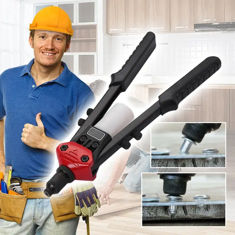 1Pc Heavy-Duty 5-in-1 Hand Riveter,Hand Threaded Rivet Nut Gun
