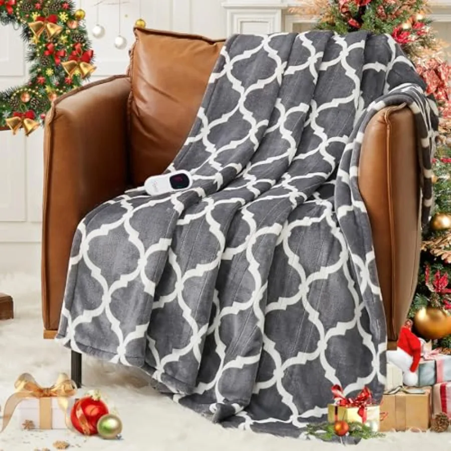 

Heated Blanket Electric Queen Size - 84"x90" Heating Blanket with 10 Fast Heat Levels 8 Hours Auto Off Ultra Soft Cozy Flannel
